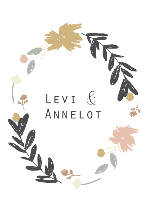 Trouwkaart Flower krans