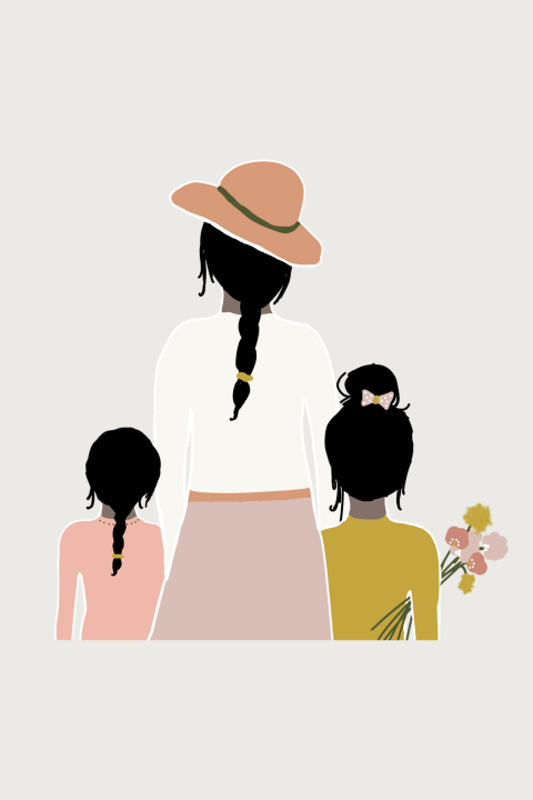 Wenskaart Mommy and us donker