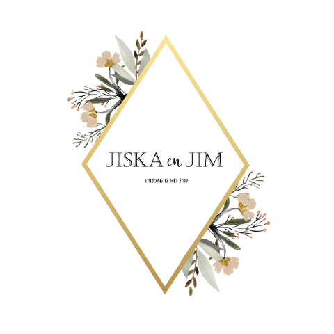 Trouwkaart watercolor bloemen