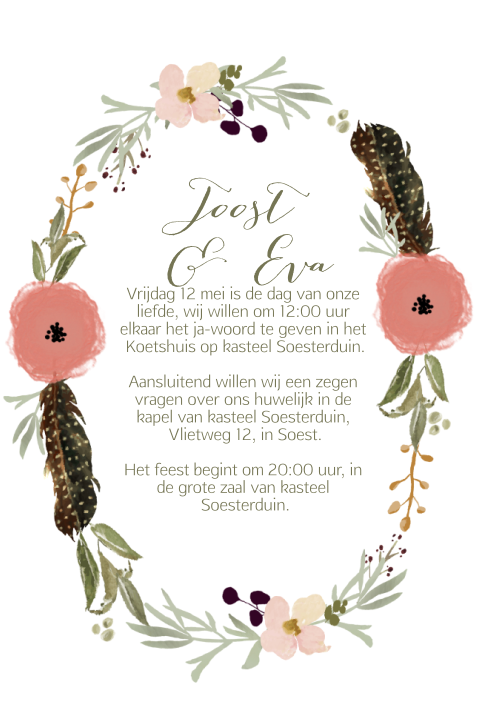 Trouwkaart veer bohemain