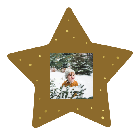 Kerstkaart stansvorm ster goudfolie