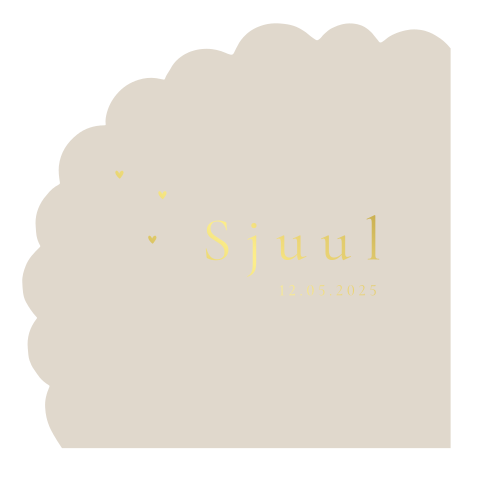 Geboortekaartje vorm halve bloem