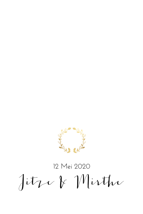 Trouwkaart krans goud