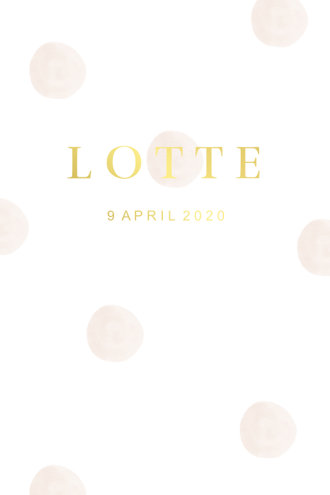 Geboortekaartje watercolor stip goudfolie