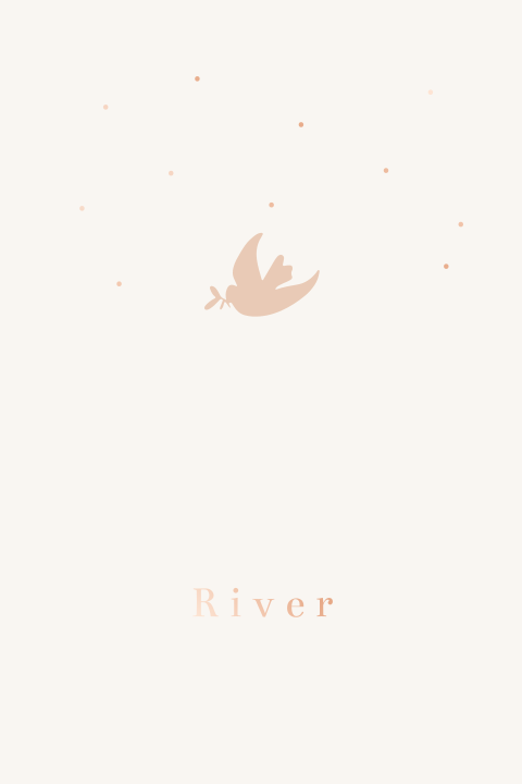 Geboortekaartje duif folie stippen