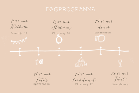 Dagprogramma bloemen tijdlijn