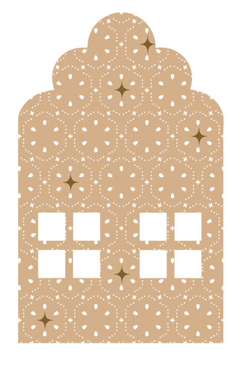 Kerstkaart Huisje stans vorm