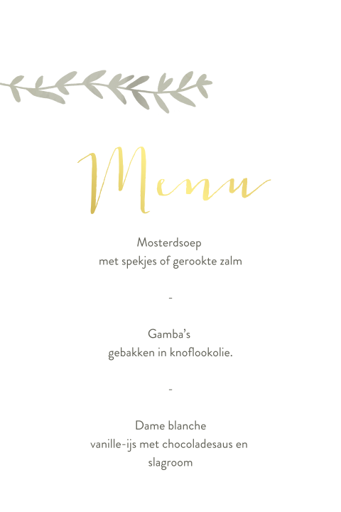 Menukaart Geometrische blaadjes