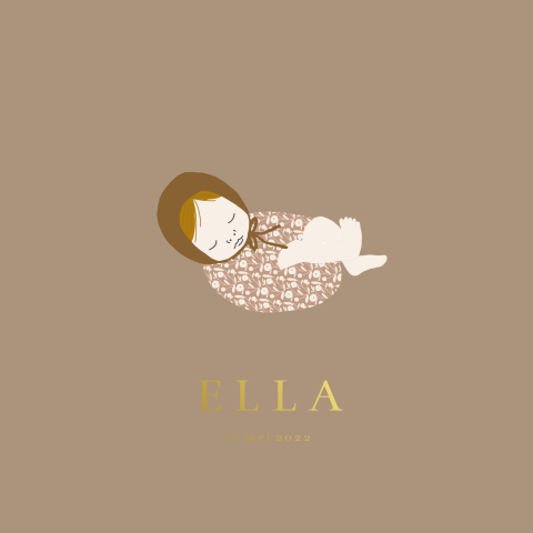 Geboortekaartje baby meisje foliedruk