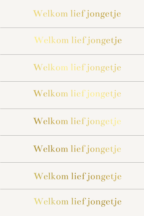 DIY Labels goudfolie welkom