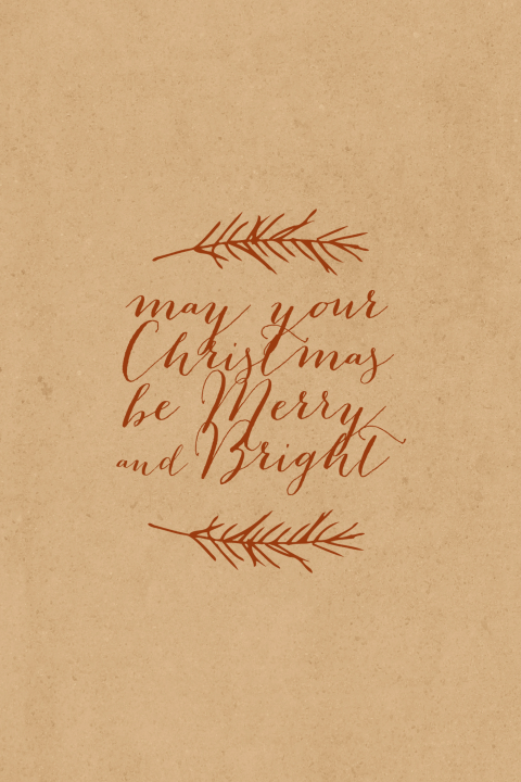 Kerstkaart merry and bright 