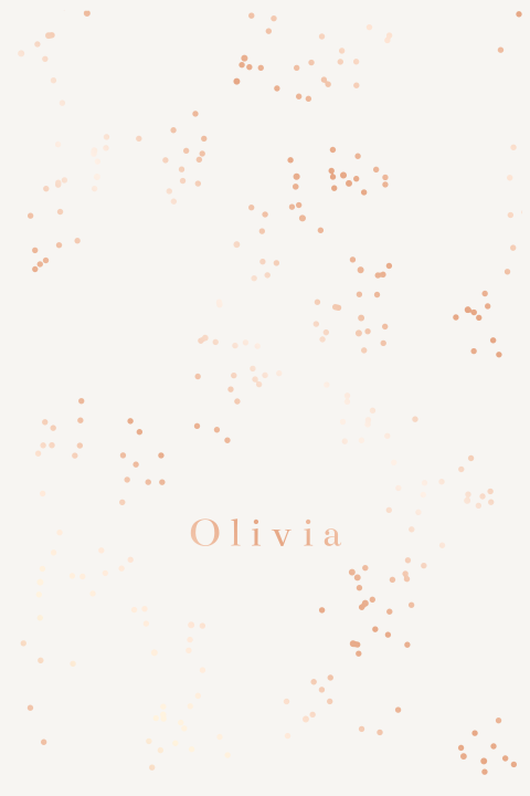 Geboortekaartje stipjes rose goud folie