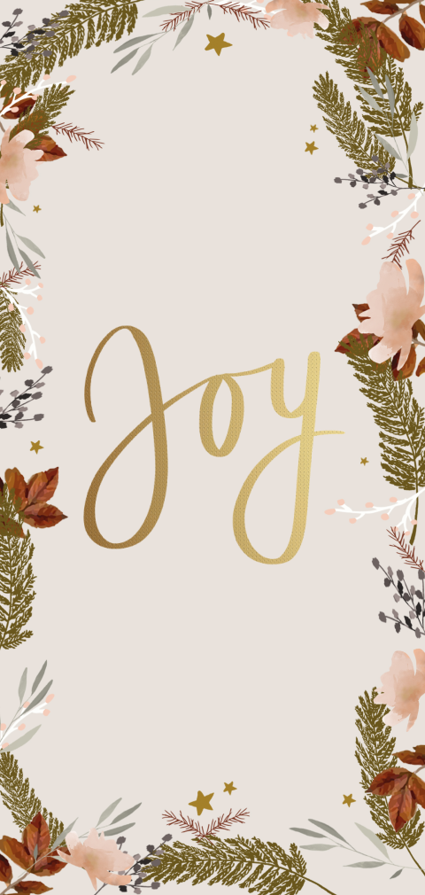 Kerstkaart Joy bloemen