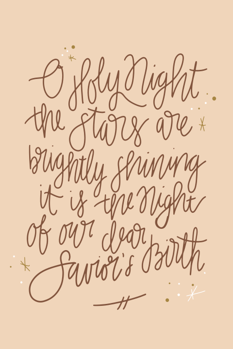 Kerstkaart handletter O holy night