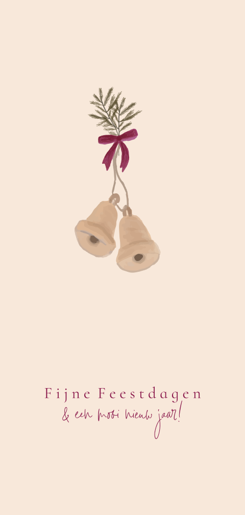 Kerstkaart illustraties klokken