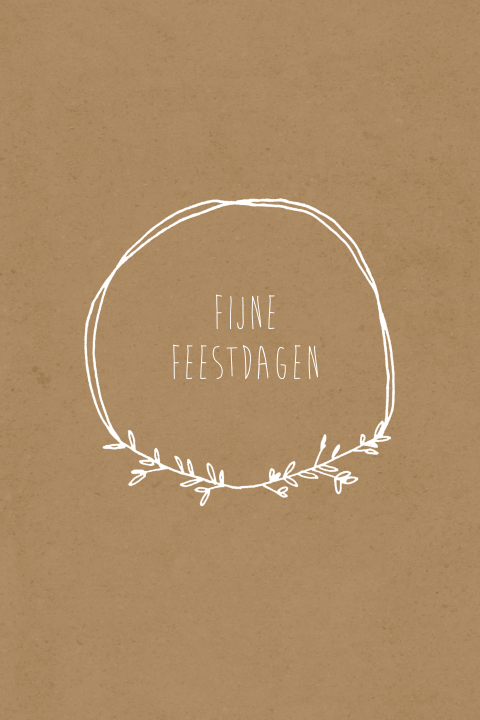 Kerstkaart krans met stippen
