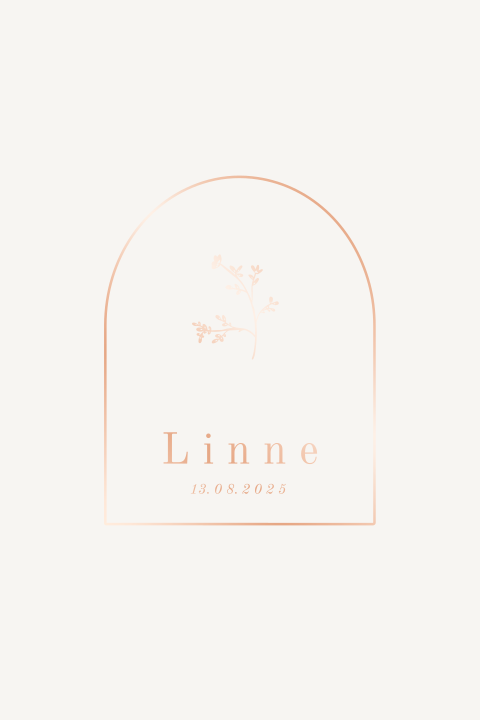 Geboortekaartje boog folie