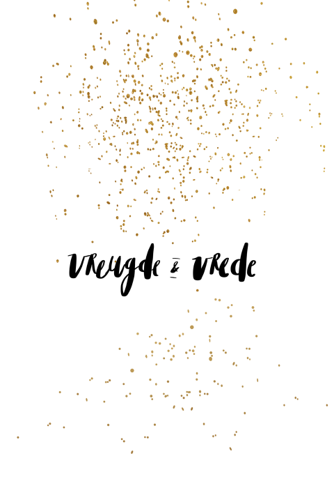 Kerstkaart vreugde en vrede confetti