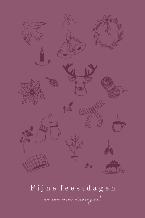 Kerstkaart winter illustraties