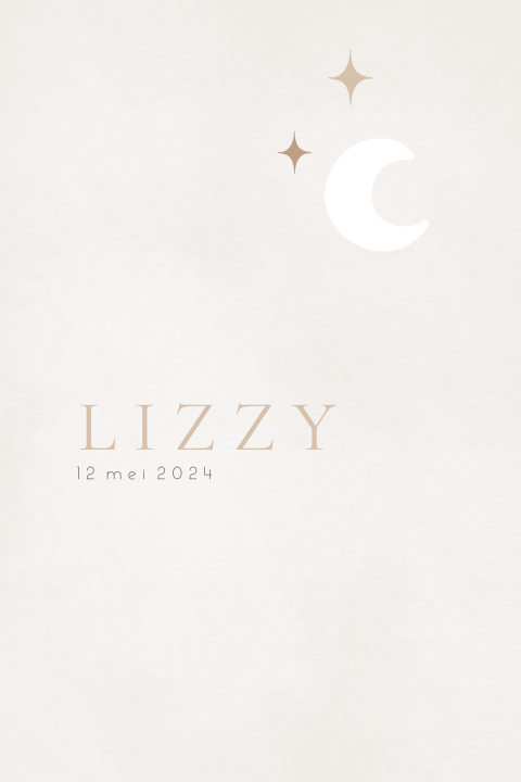 Geboortekaartje stans maan en sterretjes