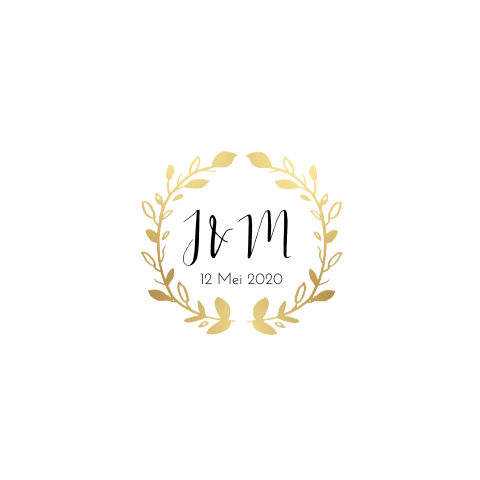 Trouwkaart krans goud