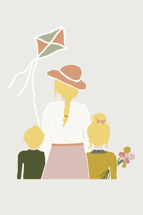 Wenskaart Mommy and us blond