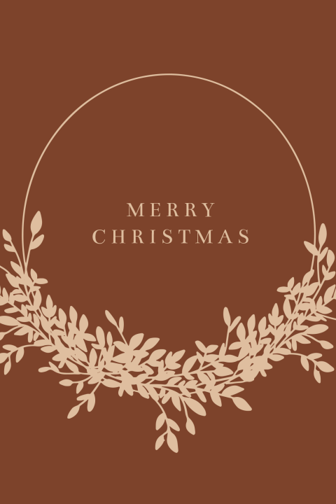Kerstkaart Merry Christmas krans