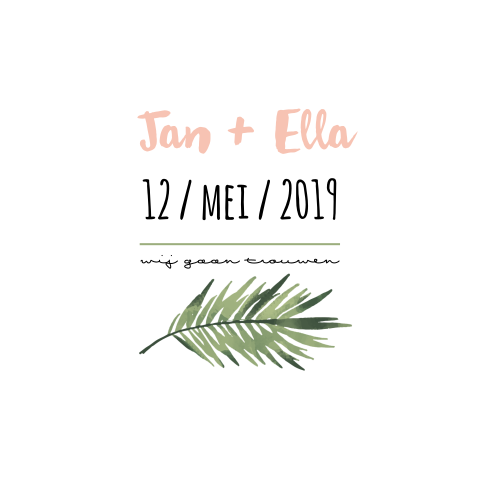 Trouwkaart Botanical blad