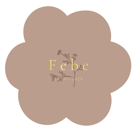 Geboortekaartje Stans vorm bloem