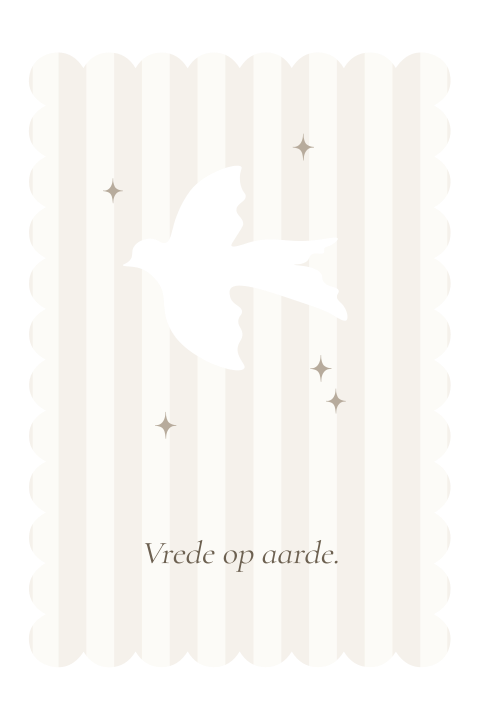 Kerstkaart golvend stans duif