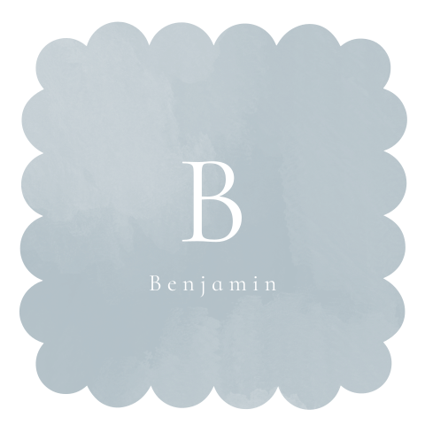 Geboortekaartje vorm boogjes letter