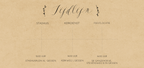 Trouwkaart kraft zwart wit