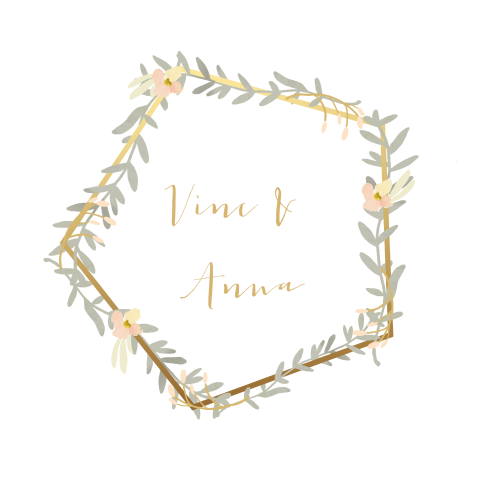 Trouwkaart Geometrische blaadjes