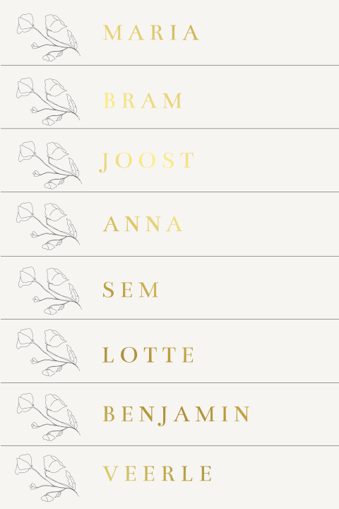 DIY Labels goudfolie bloem