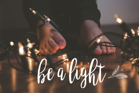 Kerstkaart be a light