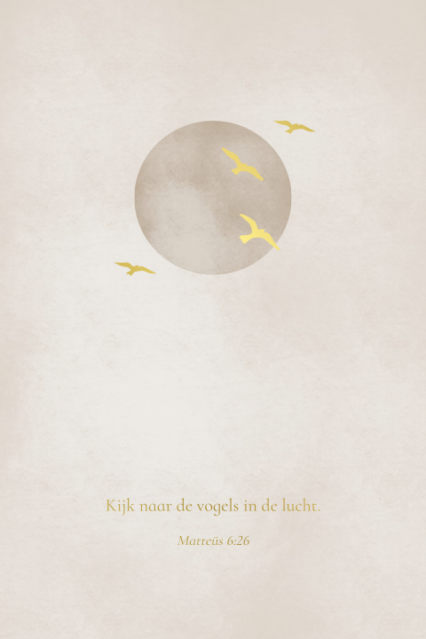 Folie poster vogels tekst goudfolie