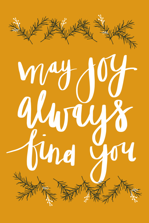 Kerstkaart geel May joy