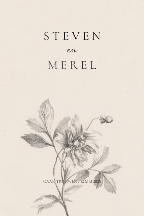 Trouwkaart bloemen rijksstudio
