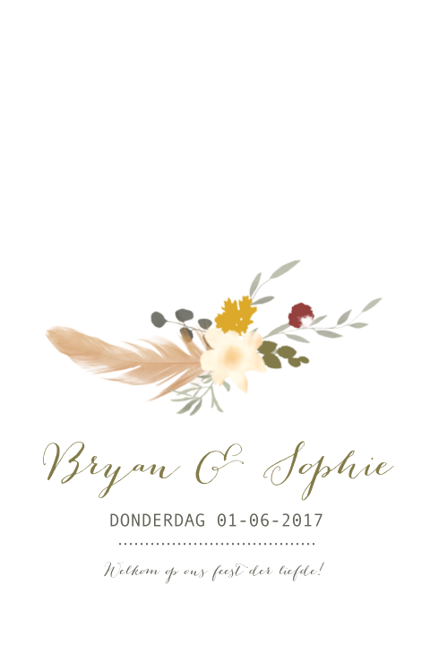 Trouwkaart enkel Bohemian Indian Summer