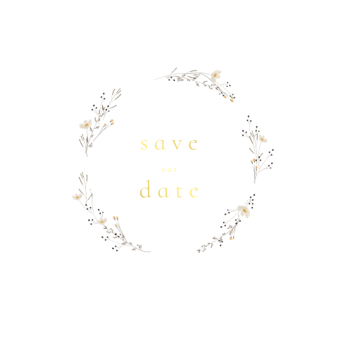 Save the date kaart veldbloemen krans