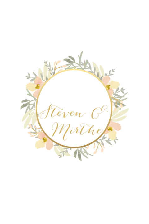 Trouwkaart spring gold