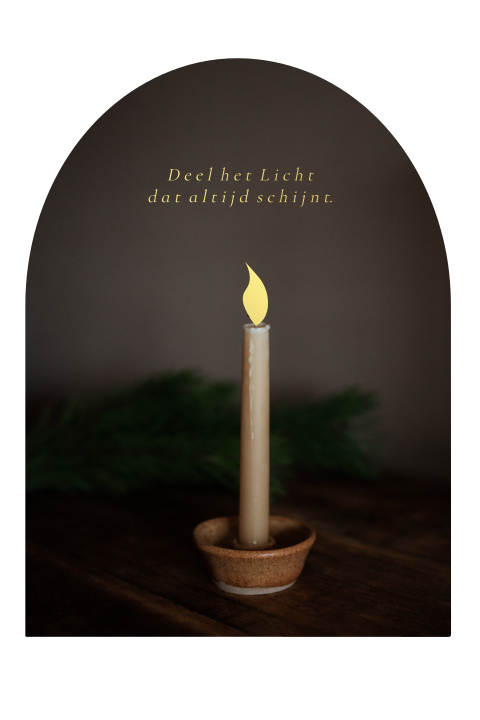 Kerstkaart boog foto kaars