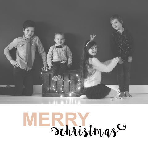 Kerstkaart foto merry