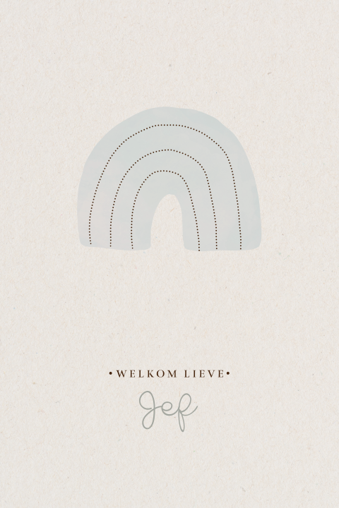 Geboortekaartje Regenboog stippellijn kraft