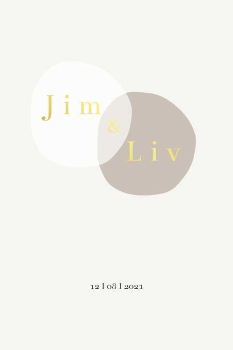 Geboortekaartje tweeling cirkel goudfolie