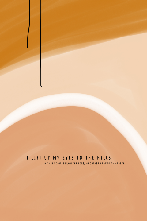Wenskaart i lift my eyes up
