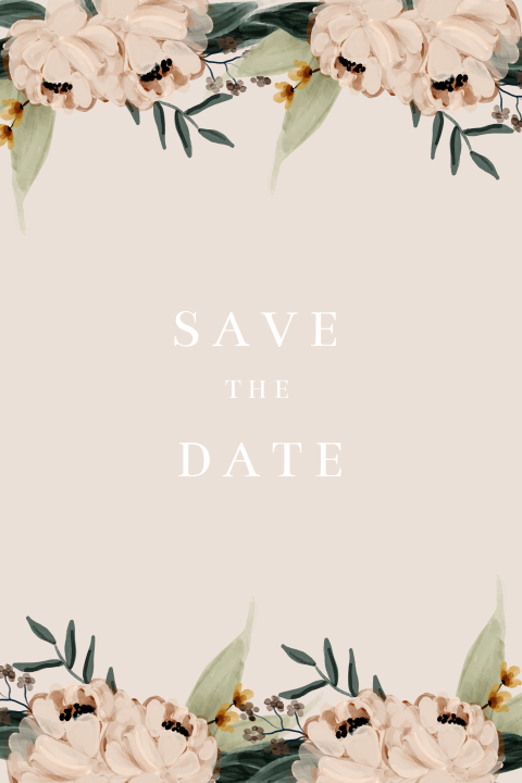 Save the Date kaart rozen