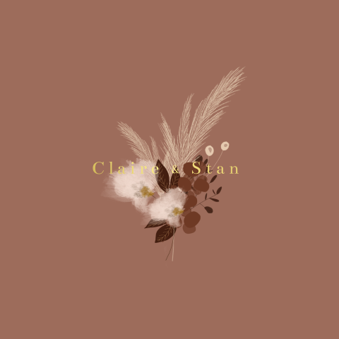 Trouwkaart bloemen goudfolie Huis van Mijn