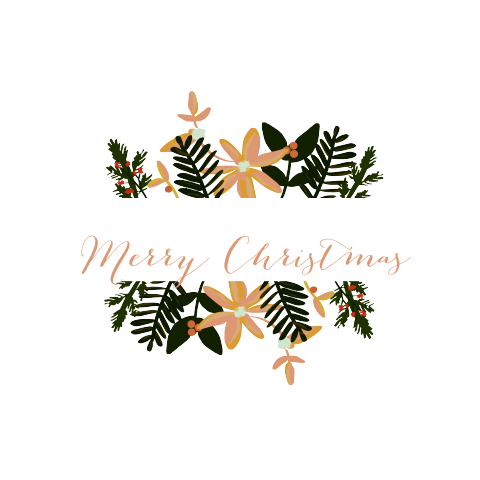 Kerstkaart flowers tekst