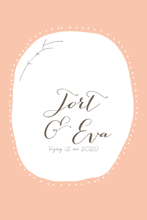 Trouwkaart pastel takje
